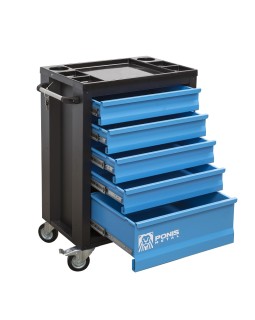 5 Drawers Blue Hardware Trolley