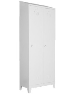 Two Door Shower Locker with Slanted Ceiling