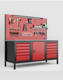 2 Meter Workbench with 10 Drawers and Cabinet