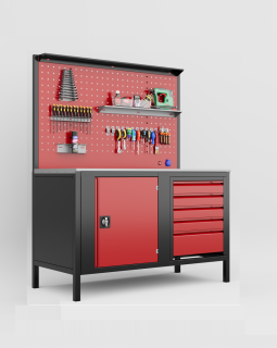 1.5 Meter Workbench with 5 Drawers and Cabinet