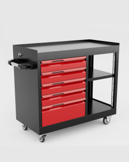 5 Drawer Shelved Transport Trolley